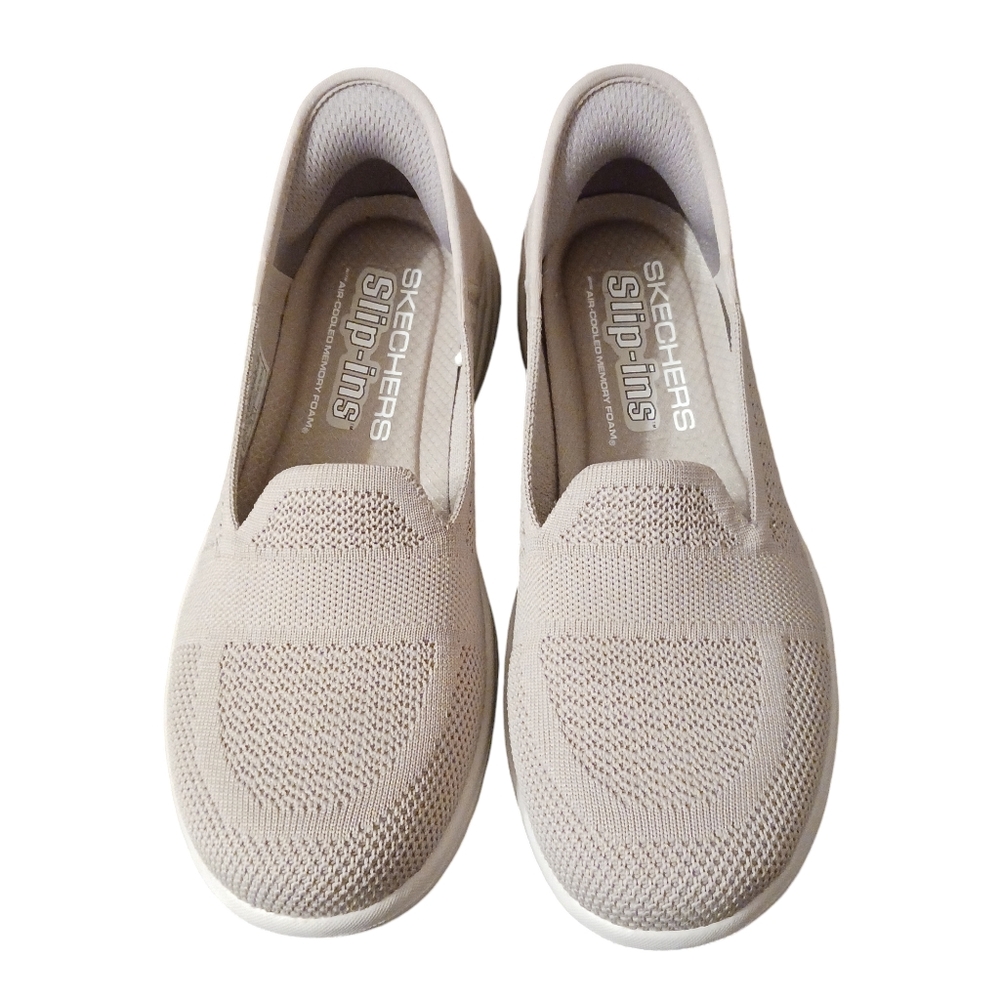 Skechers Slip-Ins Knit Slip-On Sneakers in Light Taupe